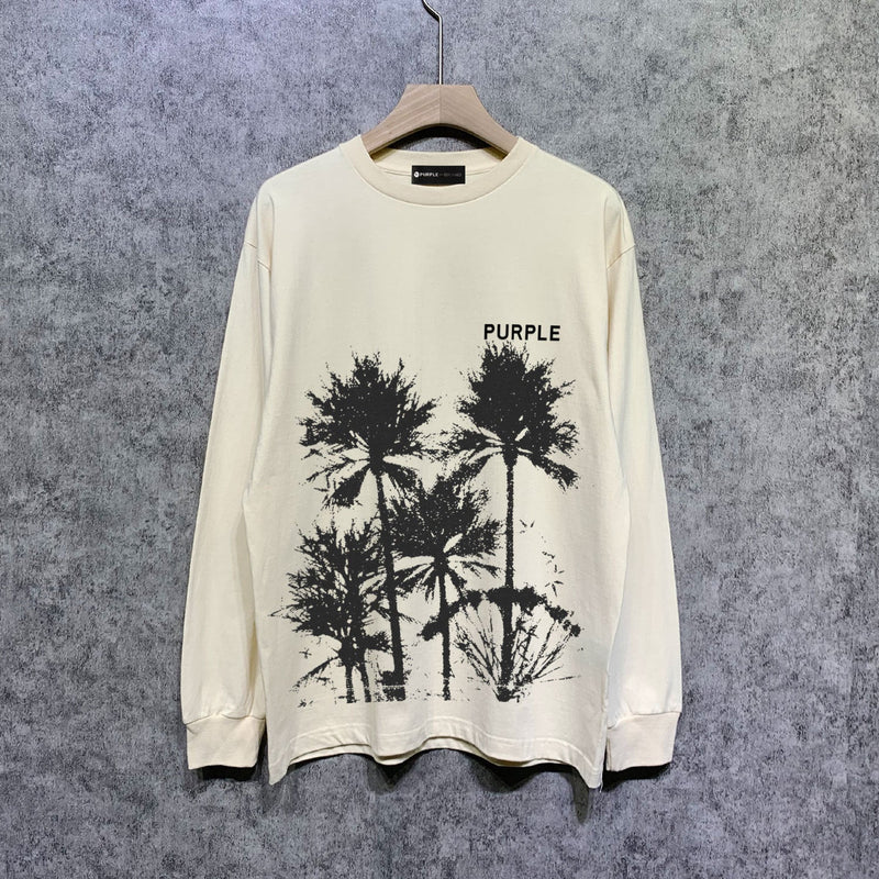 Purple Brand Long Sleeve T-Shirt Fashion Loose Long Sleeve Top