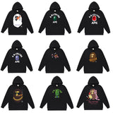 Bathing Ape Hoodie Autumn/Winter Letter Print Loose Hoodie Pullover Ape Sweater