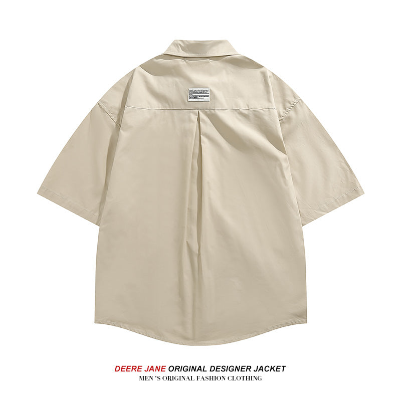 Men Shirts Summer Short Sleeve Shirt Male American Style Loose