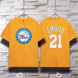 Basketball Sports T Shirt Basketball Sports Philadelphia 76ers Harden No. 1 Training Wear Korean Style Student Loose