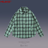 MIJKO Mens Jacket Unisex Plaid Jacket