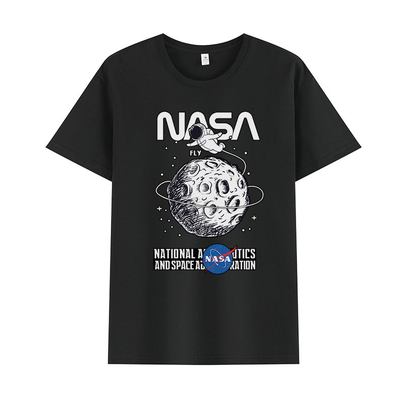 Basketball Sports T Shirt Summer Short-Sleeved T-Shirt Male Handsome Loose Student Nasa Astronaut