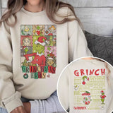 Printed long-sleeved crew neck sweater