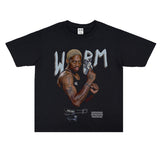 Film Star T Shirt Washed Old American Round Neck Loose T-Shirt Retro Short Sleeve