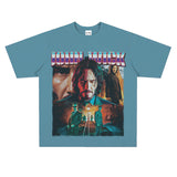 Film Star T Shirt Vintage American Street Printed round Neck T-shirt for Men and Women