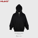 MIJKO Mens Jacket Simple Solid Color Hooded Sweater