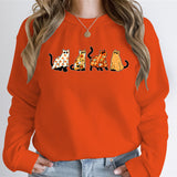 Cat Lover Halloween Hoodies Ghost Cats Sweatshirt