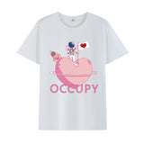 Basketball Sports T Shirt Short Sleeve T-Shirt Male Astronaut Loose Student