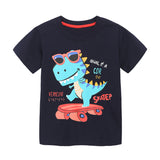 Boy T Shirt Boys' T-shirt Summer Short Sleeve T-shirt Knitted Cotton round Neck Cartoon Printed