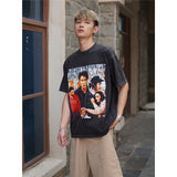 Film Star T Shirt Classic Movie Fight Back to School Cotton Short Sleeve Loose round Neck Retro T-shirt