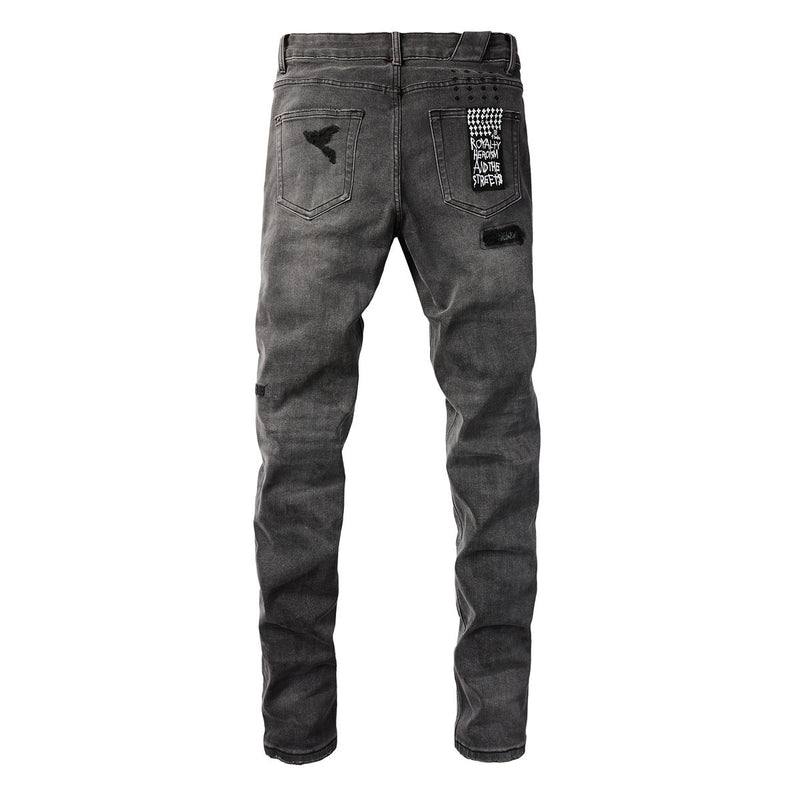 KSUBI Jeans Slim Fit Casual Patchwork Jeans