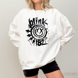 Vintage Blink Round Neck Smile Face Sweatshir
