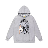 Bathing Ape Hoodie Autumn/Winter Letter Print Loose Hoodie Pullover Ape Sweater