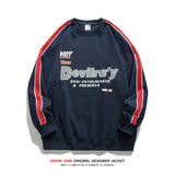 Men Pullover Hoodie Spring Color-Block Crew Neck Sweater Men's Loose All-Matching