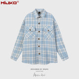 MIJKO Mens Jacket Vintage Plaid Wow Jacket Couple