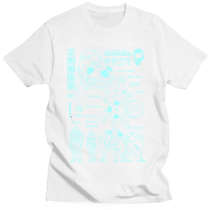 Men Cotton Short Sleeve Tee Anime Kusanagi Motoko Oversized