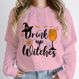 Witch Hat Drink Up Print Sweatshirt