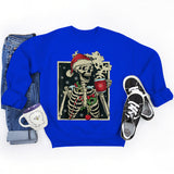 Funny Christmas Skeleton Print Sweatshirt For Women Fashion