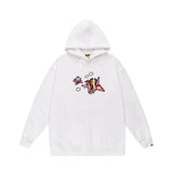 Bathing Ape Hoodie Autumn/Winter Letter Print Loose Hoodie Pullover Ape Sweater