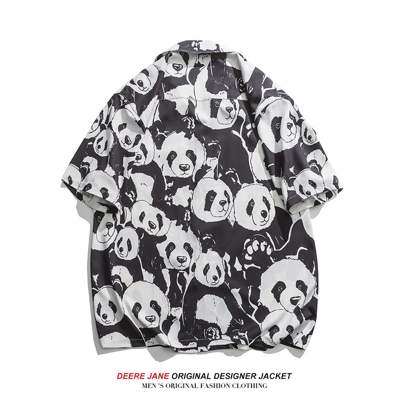 Men Shirts Summer Short Sleeve Printed Shirt Men's Loose Casual