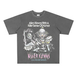 Basket Ball Star T Shirt Cotton Short Sleeve Loose American Retro T-shirt for Men and Women