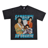 Film Star T Shirt a Pop Singer. Samuel Hui Commemorative Edition Printed Loose Heavy T-shirt