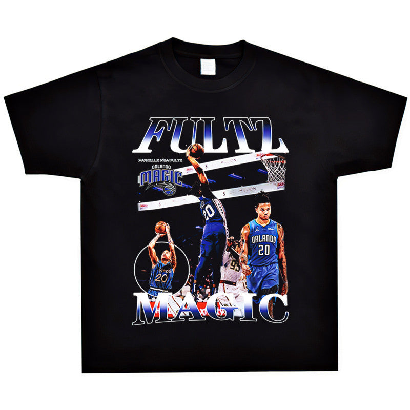 Basket Ball Star T Shirt Markelle Fultz Short Sleeve Printed T-shirt Retro Loose