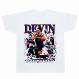 Basket Ball Star T Shirt Basketball Washed Distressed Devin Booker Short Sleeve Loose-Fitting Pure Cotton T-Shirt