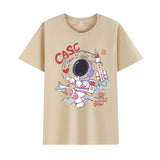 Basketball Sports T Shirt Short Sleeve T-Shirt Male Astronaut Loose Student