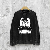 Purple Brand Distressed Sweatshirt Retro Vintage Crew Neck Sweater