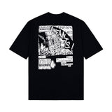 ERD T Shirts Short Sleeve Cartoon Print Loose-Fitting Casual T-shirt Men