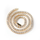 Chains Hip Hop Necklace 4mm Spring Buckle with Diamonds