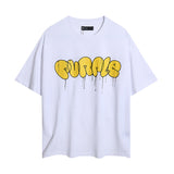 Purple Brand T Shirts Purple Micro Label Melted Letter Print Short Sleeve T-Shirt