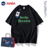 Nasa T Shirt Short Sleeve T-Shirt Men'S And Women'S Loose Half Sleeve Round Neck Summer