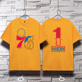 Basketball Sports T Shirt Basketball Sports Philadelphia 76ers Harden No. 1 Training Wear Korean Style Student Loose