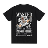 Luffy Gear 5 Men's T-shirt Japanese Anime One Piece Cartoon