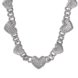 Chains Wind Love Cuban Chain Fashion Zircon Clavicle Chain St. Valentine's Spectrum