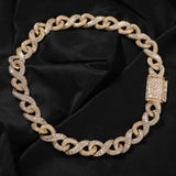 Chains Hip Hop Necklace Silver 16mm Mixed Zircon St. Valentine's Spectrum