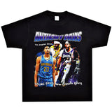 Basket Ball Star T Shirt Short Sleeve Printed T-shirt Retro Hip Hop Loose Cotton Washed Distressed