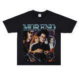 Film Star T Shirt Edward Short Sleeve Loose Retro American Street T-shirt Men and Women