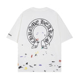 CHH Chrome Heart T Shirts Croix Cross Sanskrit Embroidery Versatile Casual Loose
