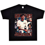 Basket Ball Star T Shirt Basketball Ja Morant Printed Washed Distressed T-Shirt Cotton Short Sleeve Loose