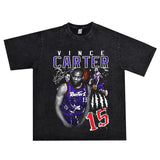 Basket Ball Star T Shirt Basketball Star Vince Carter Printed T-shirt Short Sleeve Loose Retro