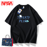 Nasa T Shirt Short Sleeve T-Shirt Men'S Summer Loose Couple Half Sleeve