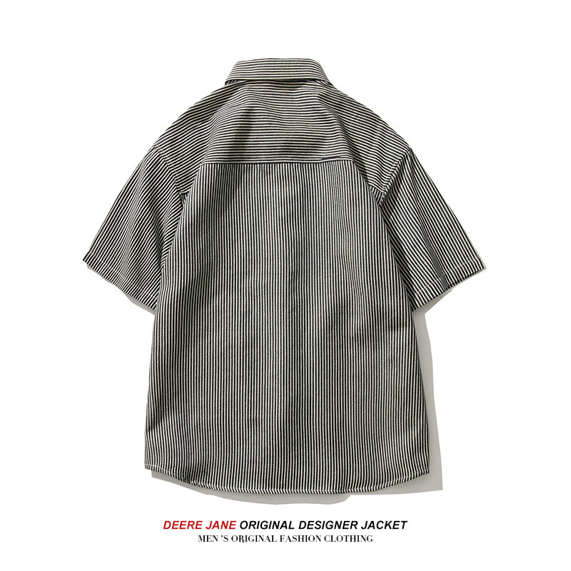 Men's Shirts Summer Short Sleeve Shirt Coat Men's Loose
