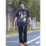 Basket Ball Star T Shirt Wash Distressed T-shirt Retro Short Sleeve