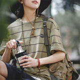 Mariner Shirt Mariner Women's Clothing Japanese-Style Retro round Neck Striped Loose Casual Navy-Striped Shirt