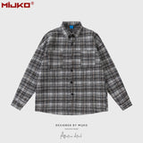 MIJKO Mens Jacket Plaid Jacket Unisex