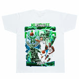 Basket Ball Star T Shirt Washed Distressed Printed T-Shirt Short Sleeve Loose Retro Cotton