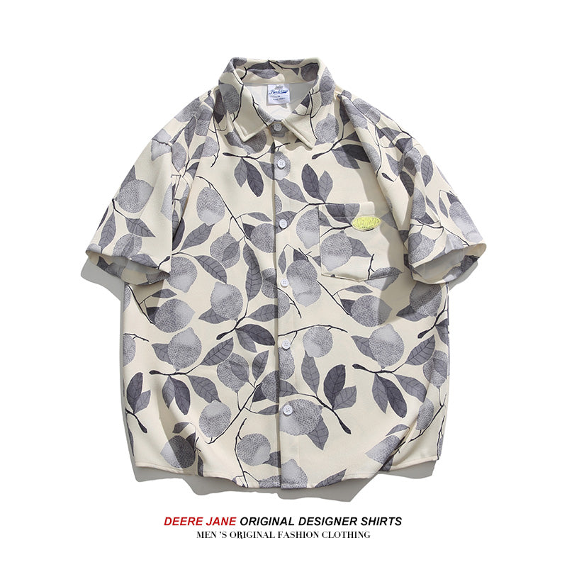 Men's Shirt Short Sleeve Shirt Men's Summer Loose Couple Beach